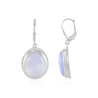 Boucles d'oreilles en argent et Calcédoine bleue