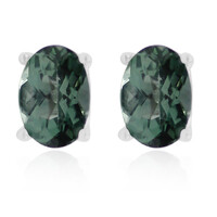 Boucles d'oreilles en argent et Apatite chromifère