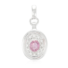 Pendentif en argent et Saphir pourpre de Ceylan non chauffé