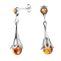 Boucles d'oreilles en argent et Ambre baltique
