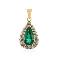 Pendentif en or et Emeraude de Zambie AAA (D'vyere)