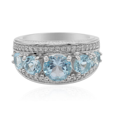Bague en argent et Topaze bleu ciel