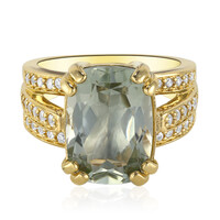 Bague en argent et Améthyste verte