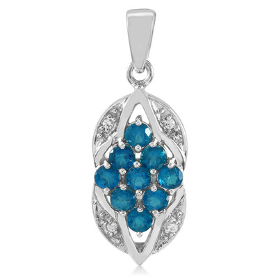Pendentif en argent et Apatite bleu roi
