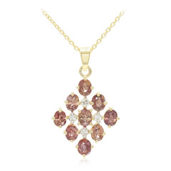 Collier en or et Saphir Padparadscha non chauffé