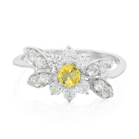 Bague en argent et Saphir jaune