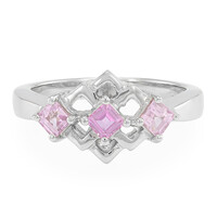 Bague en argent et Saphir rose de Ceylan