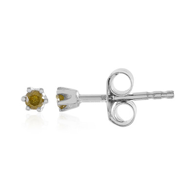 Boucles d'oreilles en argent et Diamant jaune I3