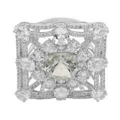 Bague en argent et Améthyste verte