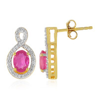 Boucles d'oreilles en argent et Saphir rose de Madagascar