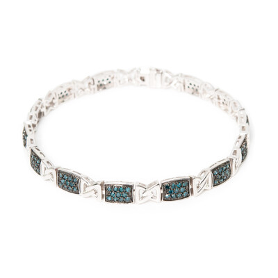 Bracelet en argent et Diamant bleu