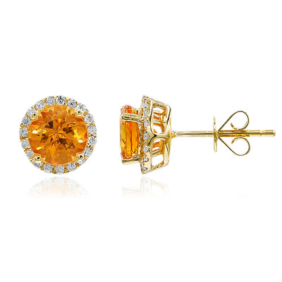 Boucles d'oreilles en or et Grenat mandarine (CIRARI)