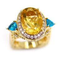 Bague en argent et Fluorite jaune (Dallas Prince Designs)