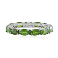 Bague en argent et Diopside de Russie