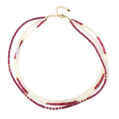 Collier en argent et Rubis du Mozambique (Riya)