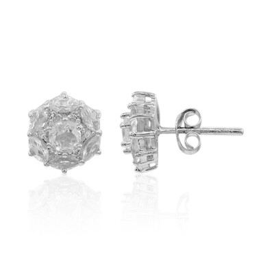 Boucles d'oreilles en argent et Topaze blanche