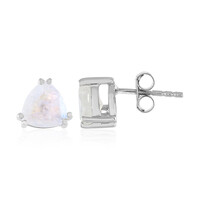 Boucles d'oreilles en argent et Pierre de Lune arc-en-ciel