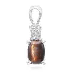 Pendentif en argent et Œil-de-tigre rouge