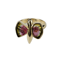 Bague en argent et Tourmaline Melon d'Eau