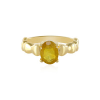 Bague en argent et Saphir jaune de Madagascar