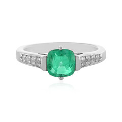 Bague en argent et Emeraude de Colombie