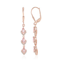 Boucles d'oreilles en argent et Tourmaline rose