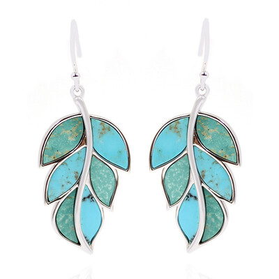 Boucles d'oreilles en argent et Turquoise de Kingman (Anne Bever)