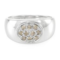 Bague pour homme en argent et Diamant chocolat