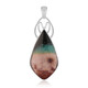 Pendentif en argent et Bois pétrifié opalisé (Bali Barong)