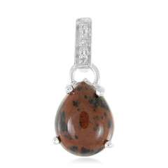 Pendentif en argent et Obsidienne acajou