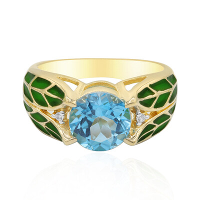 Bague en argent et Topaze bleu Suisse
