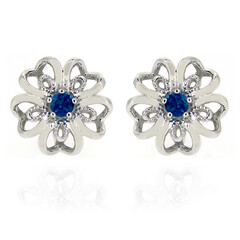 Boucles d'oreilles en argent et Apatite bleu néon