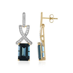 Boucles d'oreilles en or et Topaze bleu de Londres (SUHANA)
