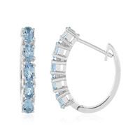 Boucles d'oreilles en argent et Aigue-marine