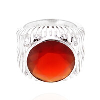 Bague en argent et Agate rouge