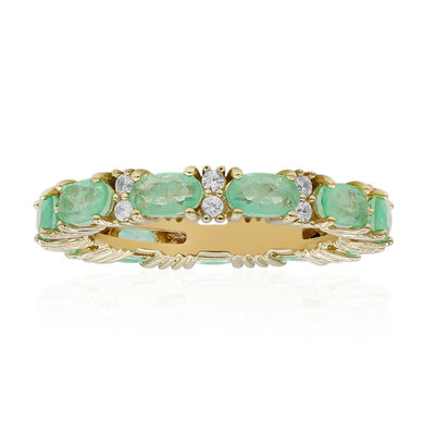 Bague en argent et Quartz vert pastel