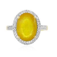 Bague en argent et Saphir jaune de Madagascar