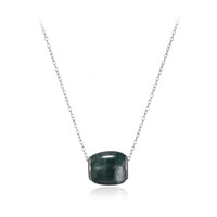 Collier en argent et Agate mousse
