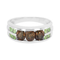 Bague en argent et Zircon chocolat