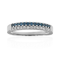 Bague en platine et Diamant SI2 bleu