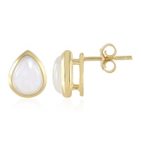 Boucles d'oreilles en argent et Pierre de Lune arc-en-ciel
