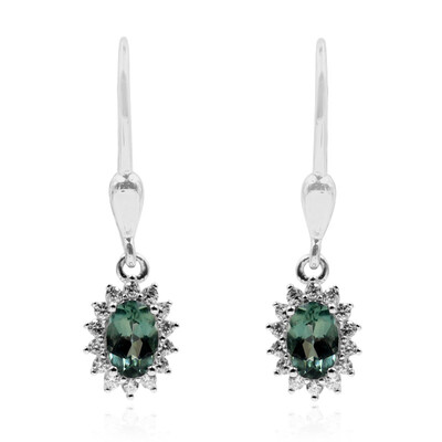 Boucles d'oreilles en argent et Apatite chromifère