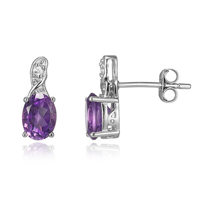 Boucles d'oreilles en argent et Améthyste de Zambie