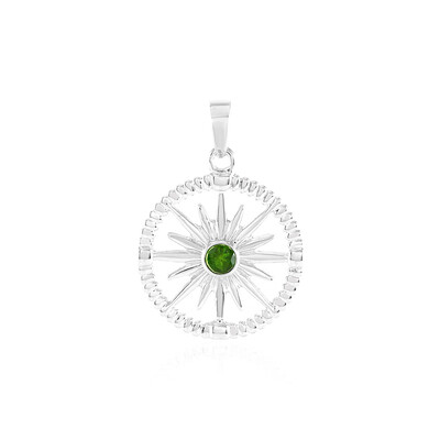 Pendentif en argent et Diopside de Russie