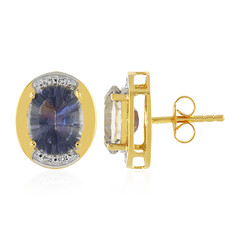 Boucles d'oreilles en argent et Quartz mystique bleu