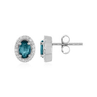 Boucles d'oreilles en argent et Kyanite bleu pétrole