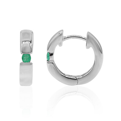 Boucles d'oreilles en argent et Emeraude