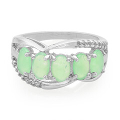 Bague en argent et Chrysoprase impériale