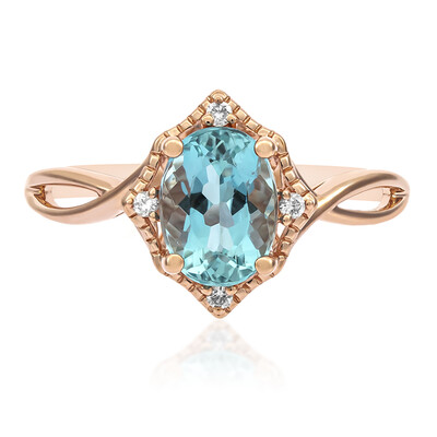 Bague en or et Aigue-Marine du Brésil AAA (CIRARI)