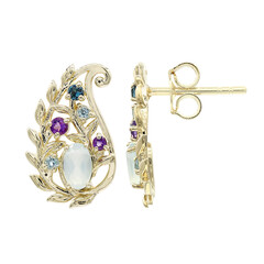 Boucles d'oreilles en or et Calcédoine